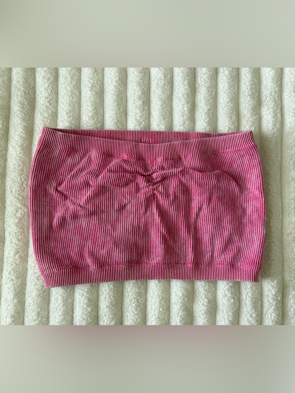 American Eagle Pink Ribbed Tube Top strapless